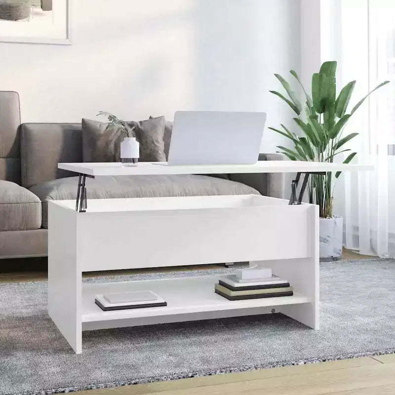 Coffee Table High gloss white Engineered wood 31.5 x 19.7 x 15.7 in