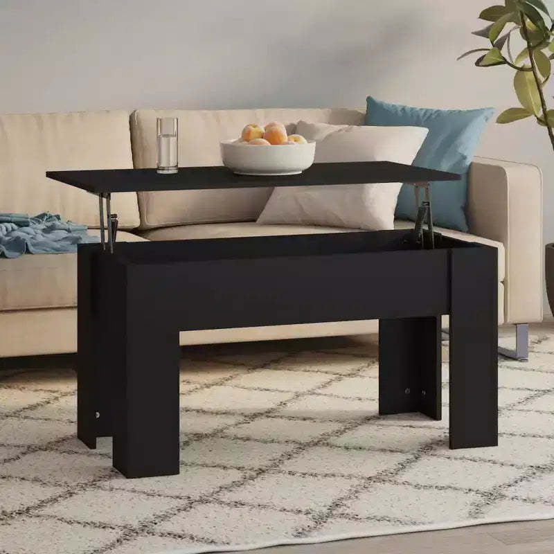 Coffee Table Black Engineered wood Standard Adjustable Armrests