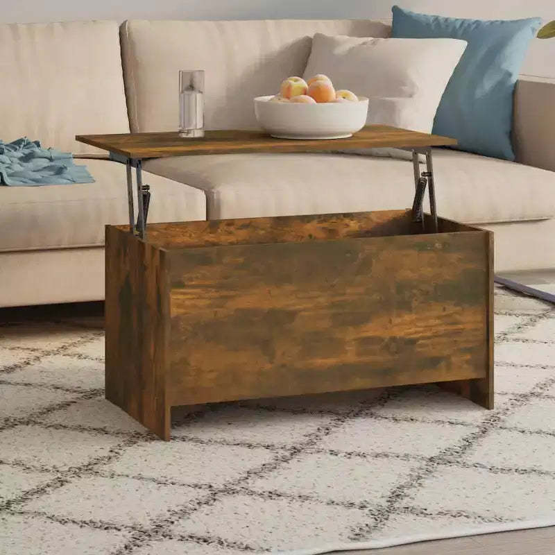 Coffee Table Smoked Oak Engineered Wood Medium