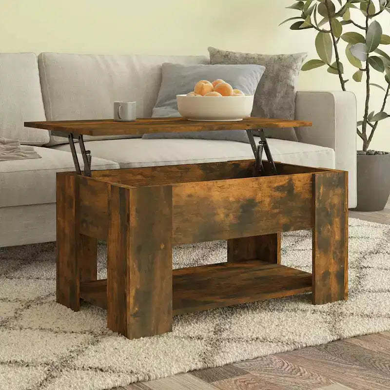 Coffee Table Smoked oak Engineered wood 31.1 x 19.3 x 16.1 in