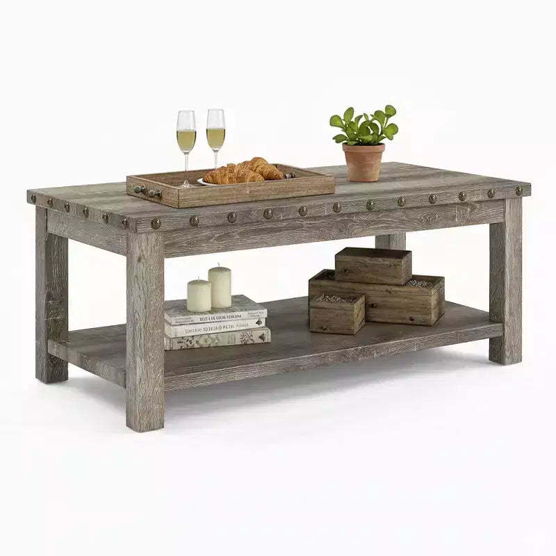 Beige Sofa Table, 47 Console Table with Storage Shelf, MDF Modern Coffee Table for Living Room, Entryway, Hallway