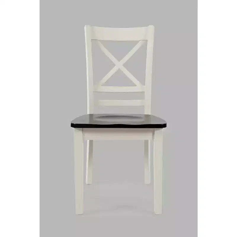 Jofran,Asbury Park Solid Wood Farmhouse Cross-Back Dining Chair (Set of 2)