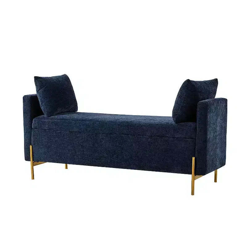 Arrigo Upholstered Flip Top Storage Bench with Arms ART OF LIVING DESIGNS
