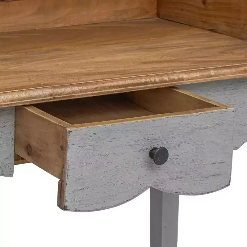 Writing Desk Mahogany, Grey Solid mahogany wood