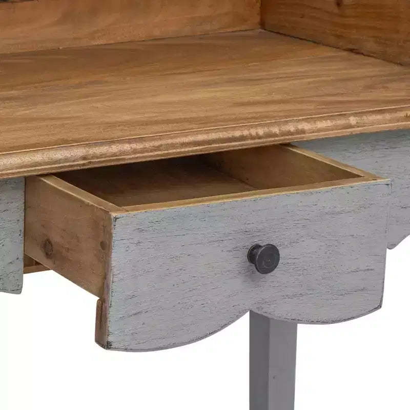 Writing Desk Mahogany, Grey Solid mahogany wood