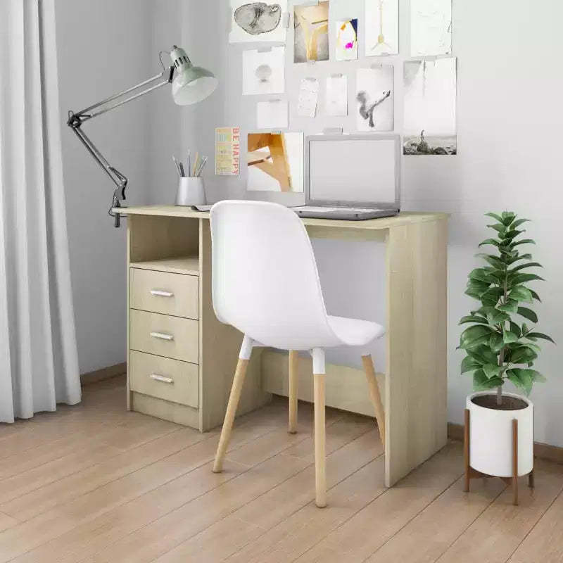Desk Sonoma Oak Engineered Wood Medium Computer Desk