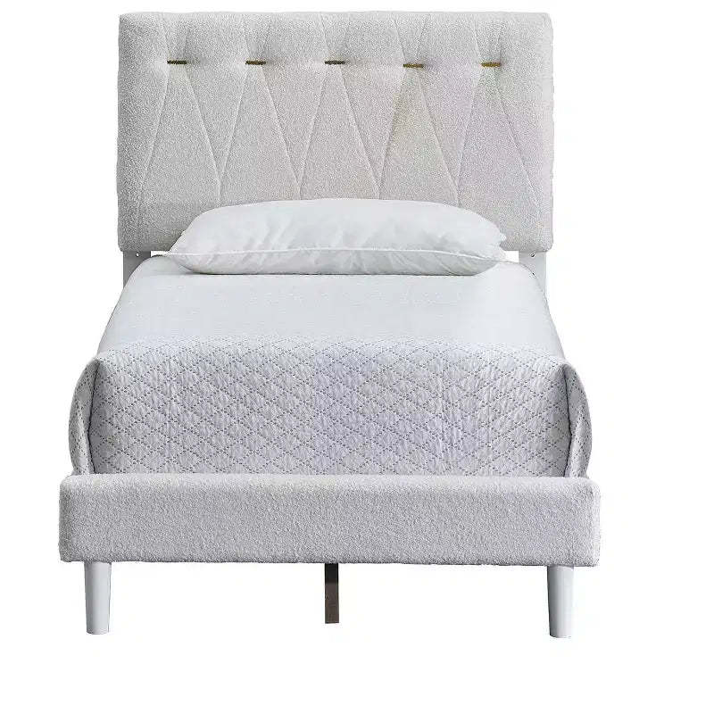 Passion Furniture Sinclair Wheat Wood Frame Platform Bed
