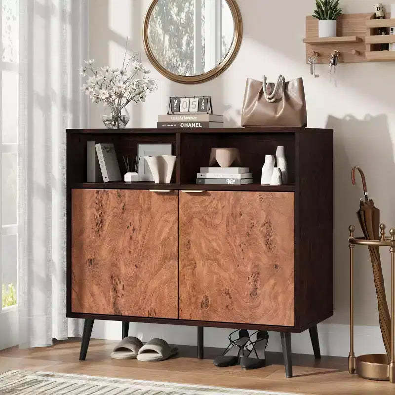 31.5 Buffet Cabinet - Sideboard w/ Drawers, Shelves & Doors, Coffee Station & Robot Vacuum Friendly