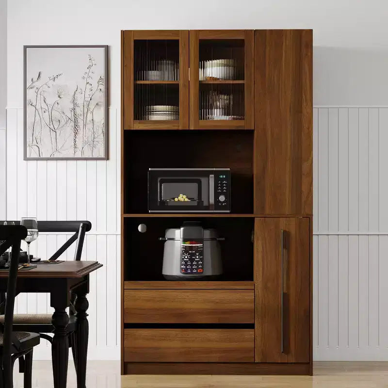 GDFStudio Miles Modern 70.87 Tall Freestanding Kitchen Pantry Cabinet with Drawer and Adjustable Shelves
