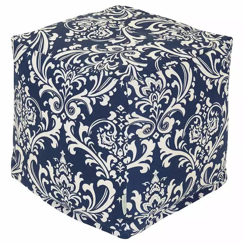 Majestic Home Goods,Cube Pouf French Quarter Navy