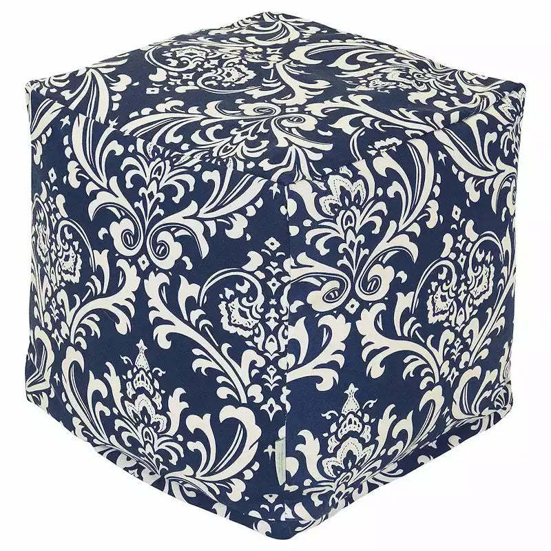 Majestic Home Goods,Cube Pouf French Quarter Navy