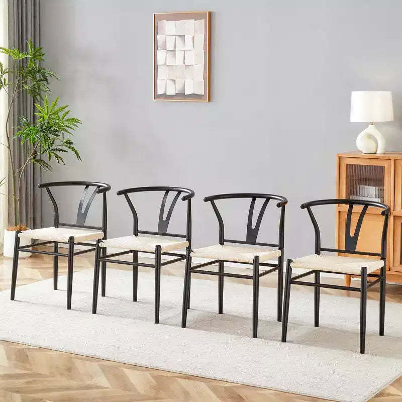 GDFStudio Adele Modern Y-shaped Medieval Rope and Metal Dining Chair (Set of 4)