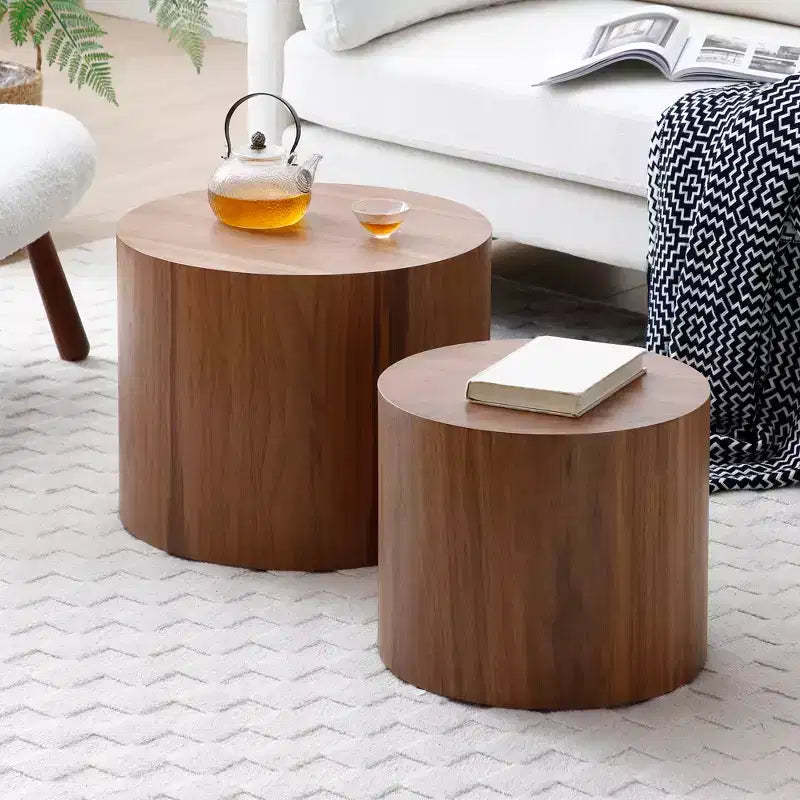 GDFStudio Marcus Modern Wooden Round Nesting Coffee Table Set