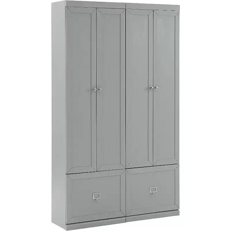 HomeStock 74 in H and 12.5 in.W Metal Utility Storage Cabinets with 2 -Doors and 3 Shelves