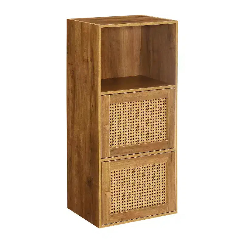 HomeStock 46.75 in H and 16.5 in.W Particle Board Utility Storage Cabinets with 3 -Doors and 2 Shelves