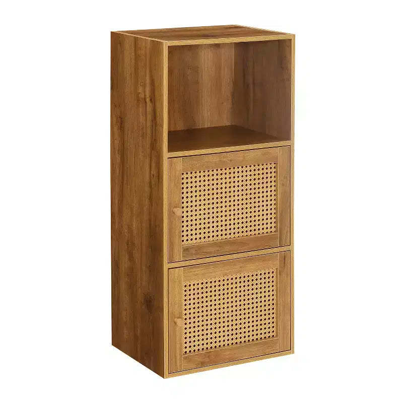 HomeStock 46.75 in H and 16.5 in.W Particle Board Utility Storage Cabinets with 3 -Doors and 2 Shelves