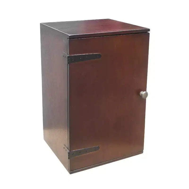 HomeStock 45 in H and 36 in.W Mahogany Wood Utility Storage Cabinets with 2 -Doors and 3 Shelves