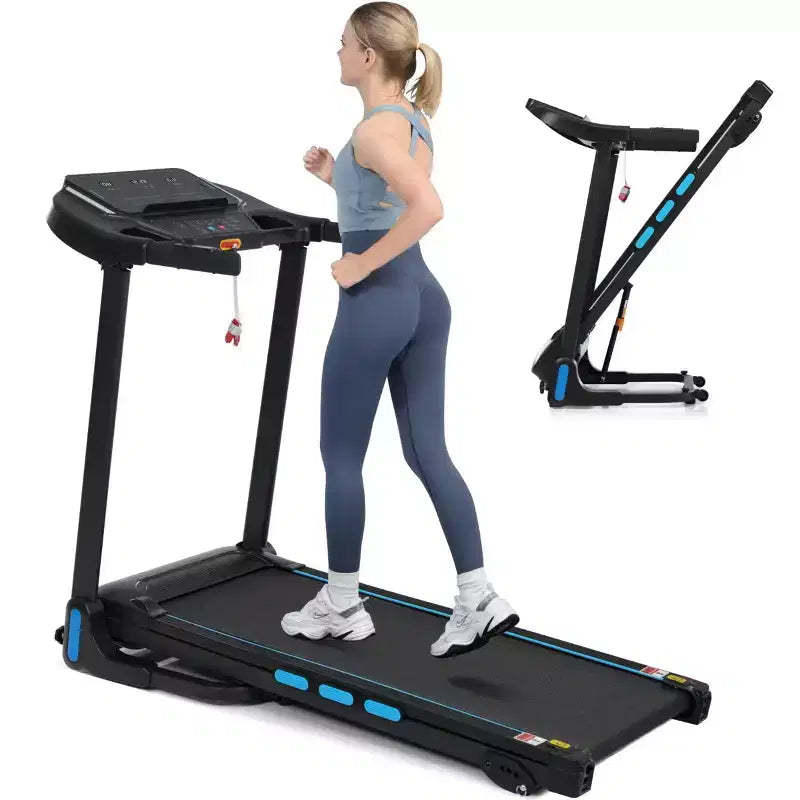NAYSAYE Foldable Treadmill 3.5HP Hydraulic System with Incline for Home Running and Walking Workouts, Black, 48.23*19.69*41.14