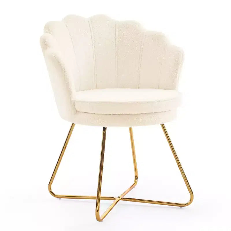 Furniliving Papasan Faux Fur Accent Chair for Home/Living Room/Bedroom