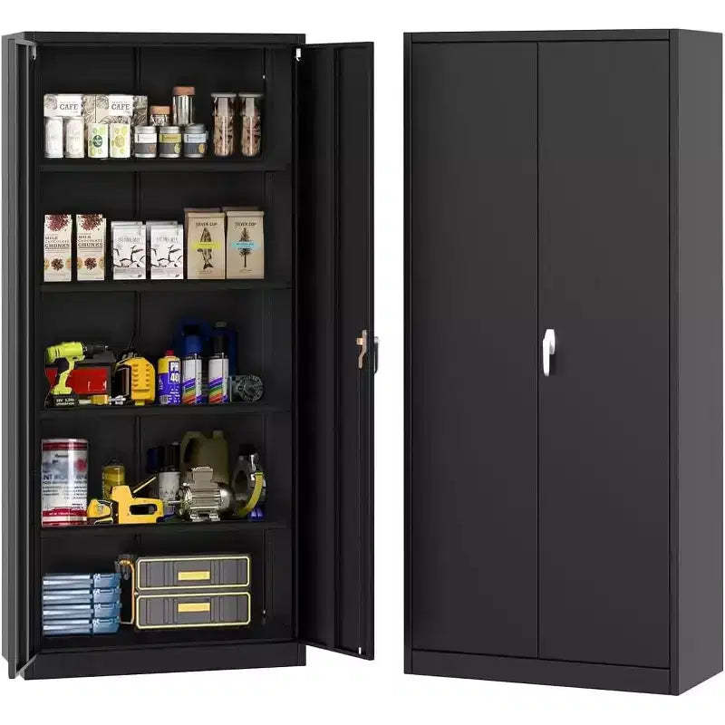 Metal Storage Cabinet with Lock, 71 Steel Tool Cabinet with Adjustable Shelves for Garage and Office