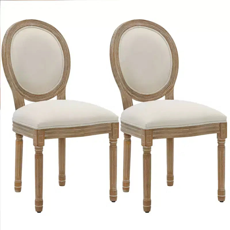Furniliving French Country Dining Chairs Set of 2, King Louis Back, Living Room/Kitchen/Restaurant