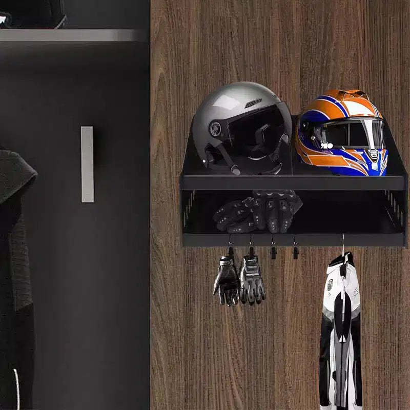 Helmet Storage Cabinet, Wall-Mounted Aluminum Helmet Organizer with Lockable Storage