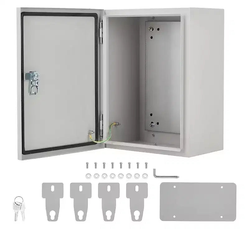COZONY NEMA 4X Electrical Junction Box, IP66 Weatherproof Steel Enclosure, Outdoor/Indoor, Hinged, Lockable, w/ Mounting Plate, UL Listed