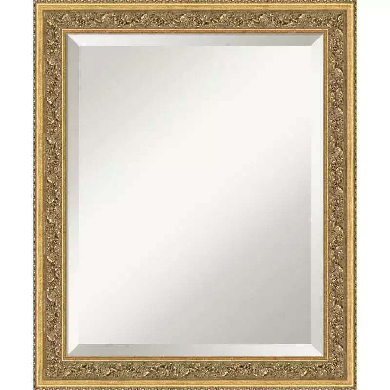 Amanti Art Carter Dark Gold Beveled Wood Framed Bathroom Vanity Wall Mirror