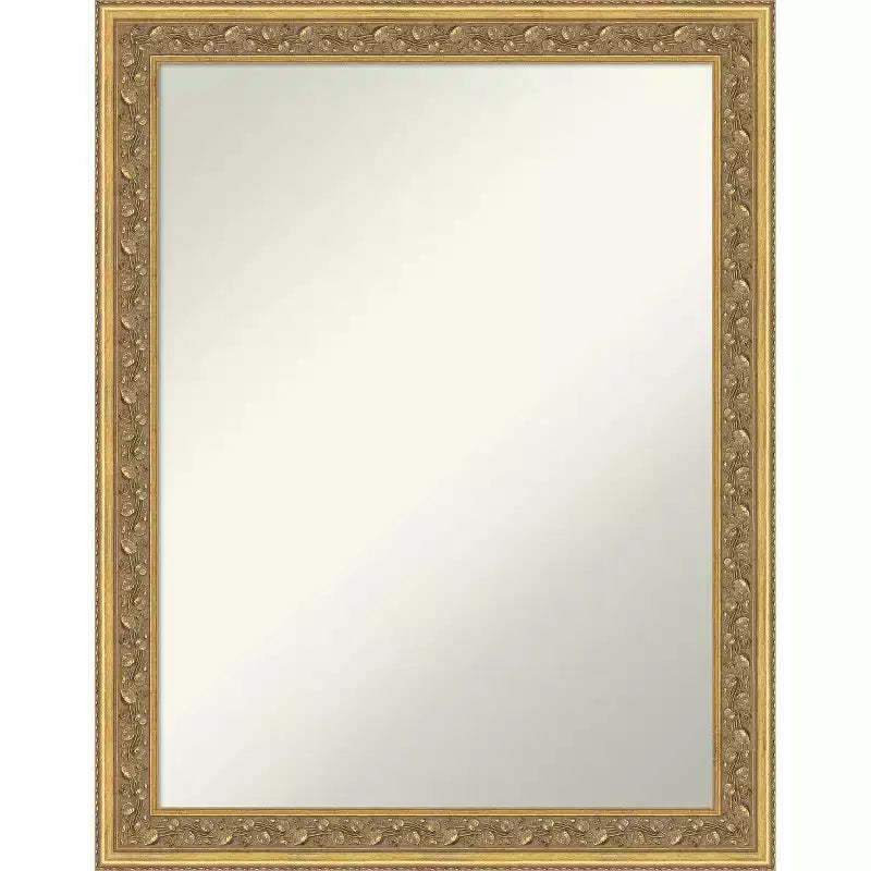 Amanti Art Carter Dark Gold Non-Beveled Wood Framed Bathroom Vanity Wall Mirror