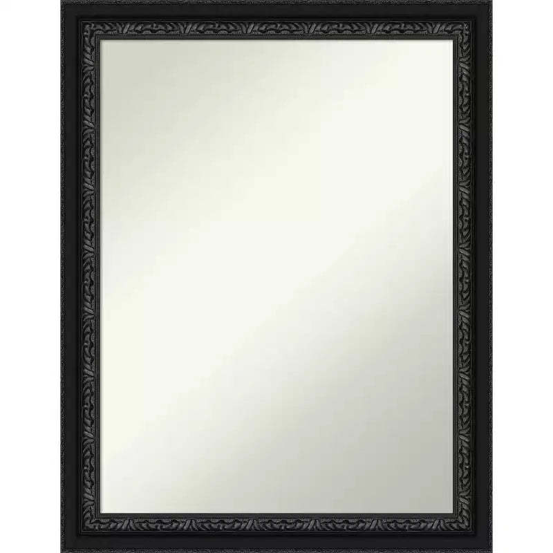 Amanti Art Downton Black Non-Beveled Wood Framed Bathroom Vanity Wall Mirror
