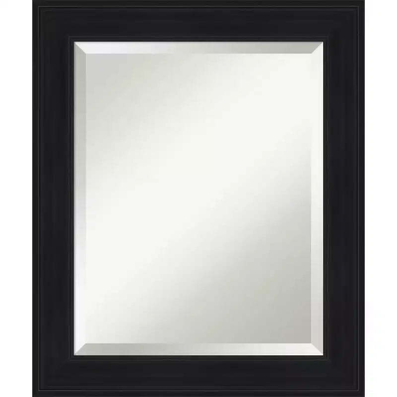 Amanti Art Abbey Black Beveled Framed Bathroom Vanity Wall Mirror