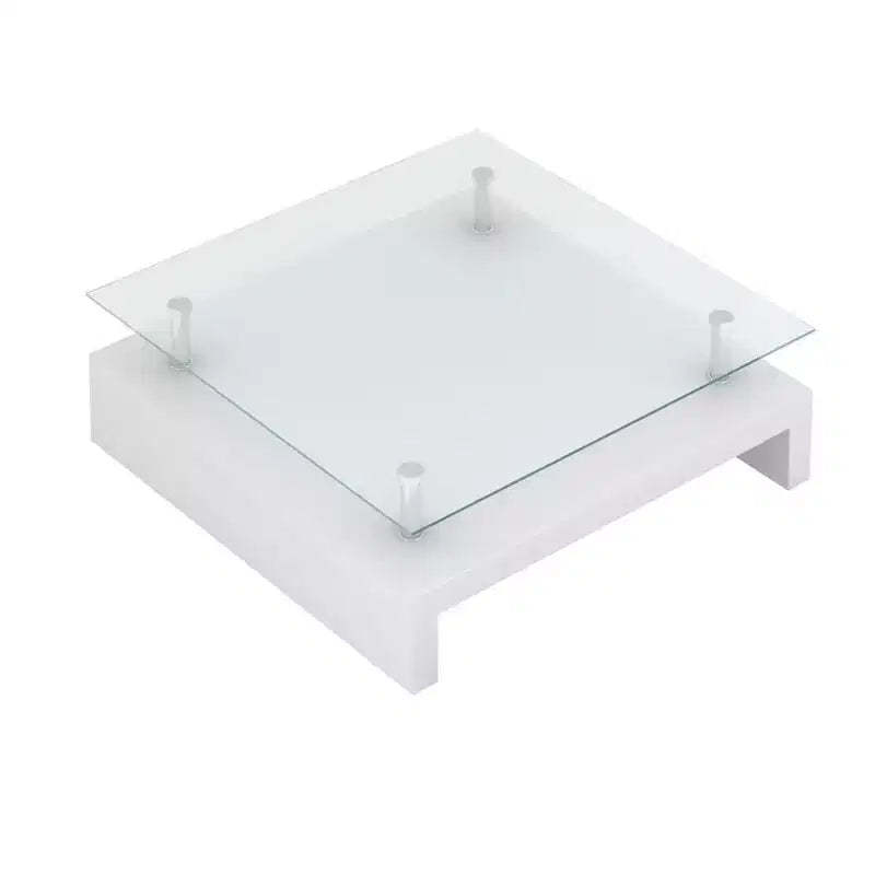 vidaXL Coffee Table High gloss white MDF, Tempered Glass Medium