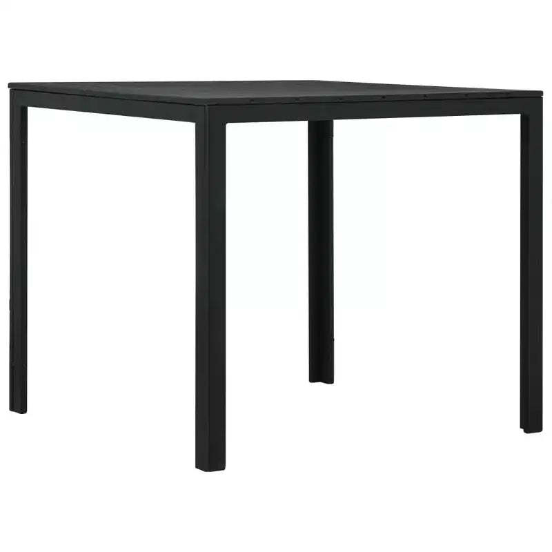 vidaXL Square Coffee Table with High-Density Polyethylene and Steel - Outdoor Patio Furniture - Modern Design and Lightweight - Black