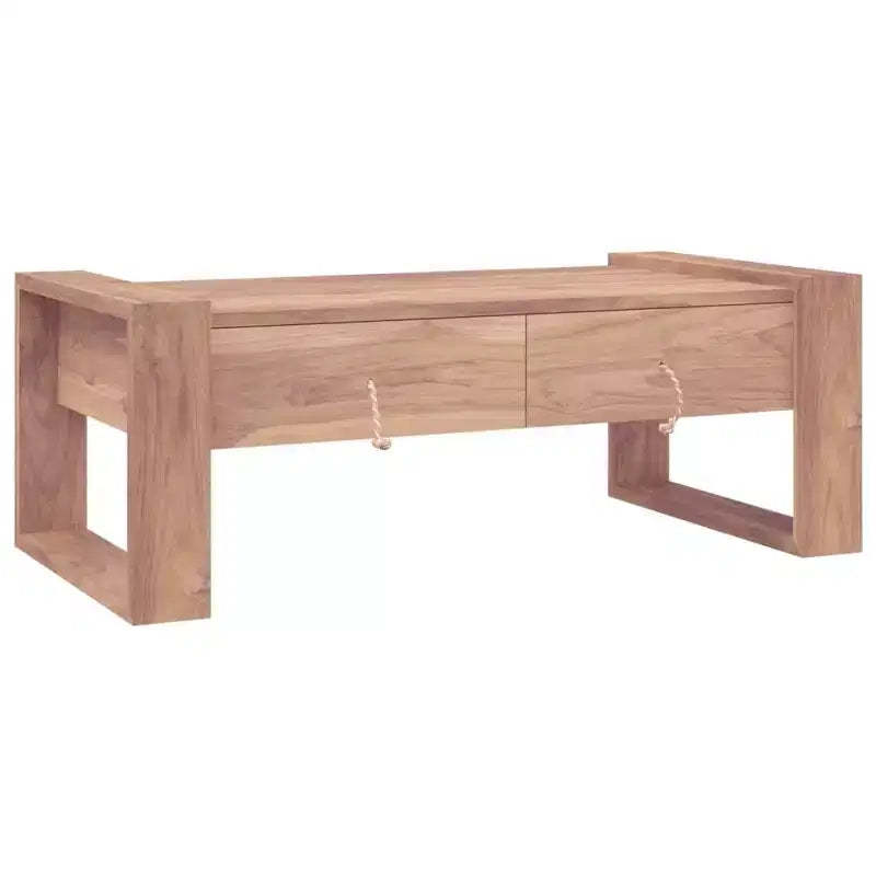 vidaXL Coffee Table Teak Solid teak wood 43.3 x 23.6 x 15.7 in