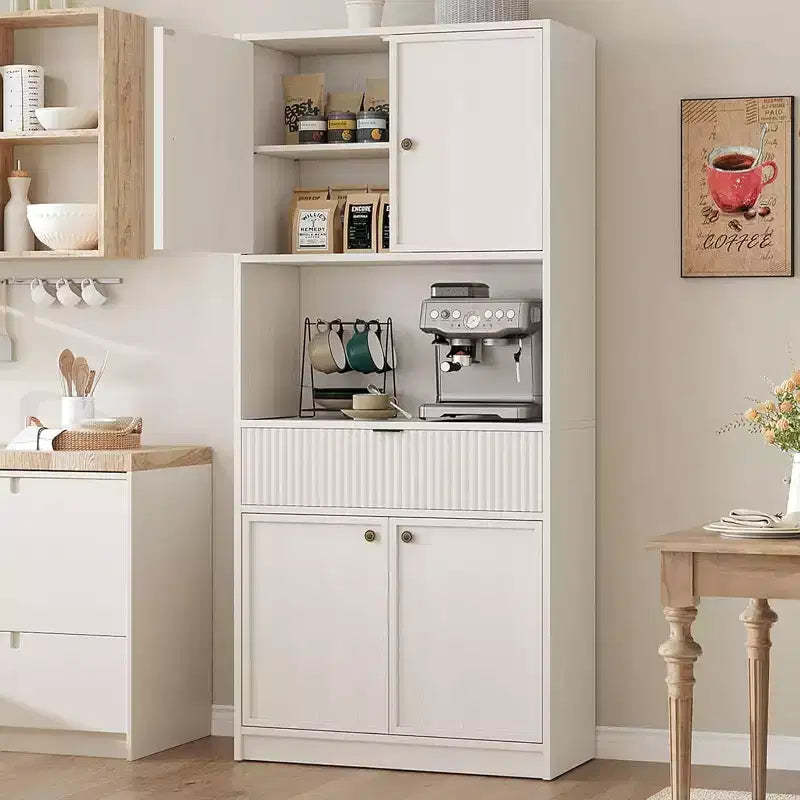 Kitchen Pantry Cabinet, 70 in Tall Pantry Storage Cabinet with Countertop, Doors and Drawer, Freestanding Cupboard for Dining Room, Living Room