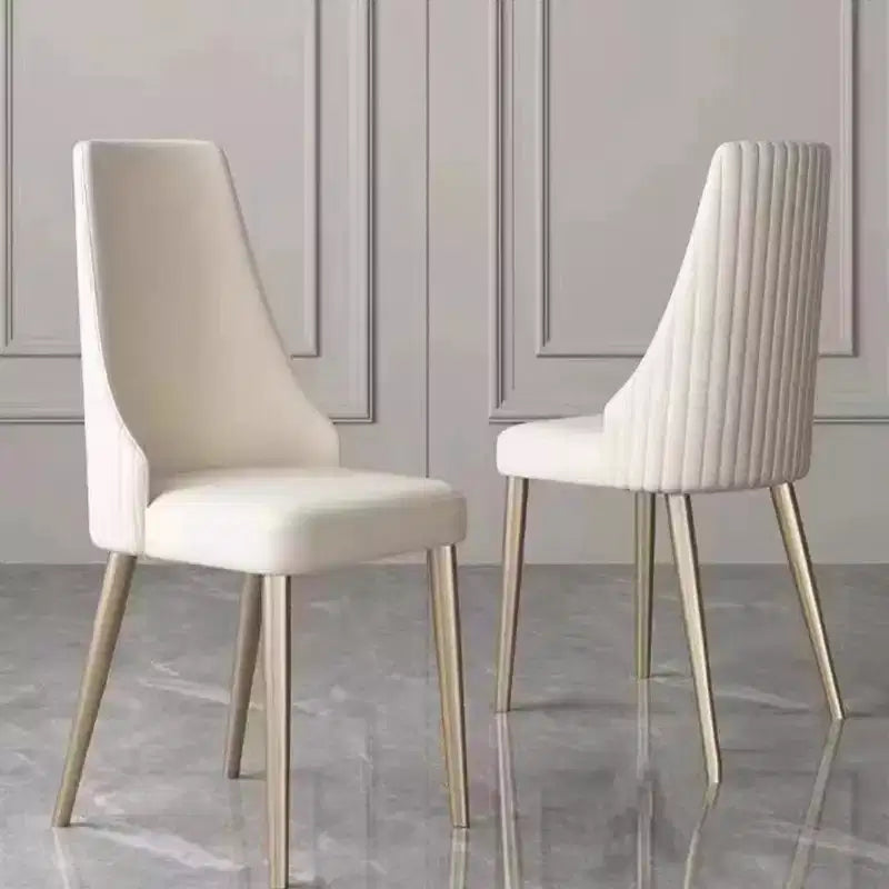 Set of 2 Dining Chairs Upholstered Dinner Chairs Armless Chairs Accent Chairs with Metal Legs - Modernluxe