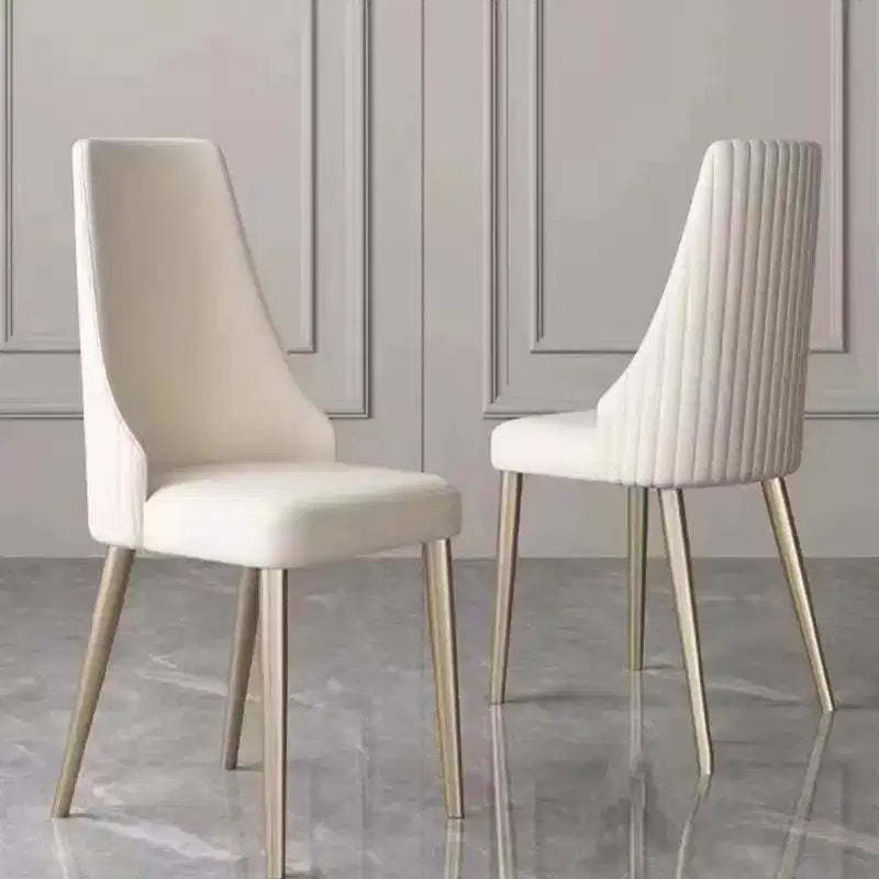 Set of 2 Dining Chairs Upholstered Dinner Chairs Armless Chairs Accent Chairs with Metal Legs - Modernluxe
