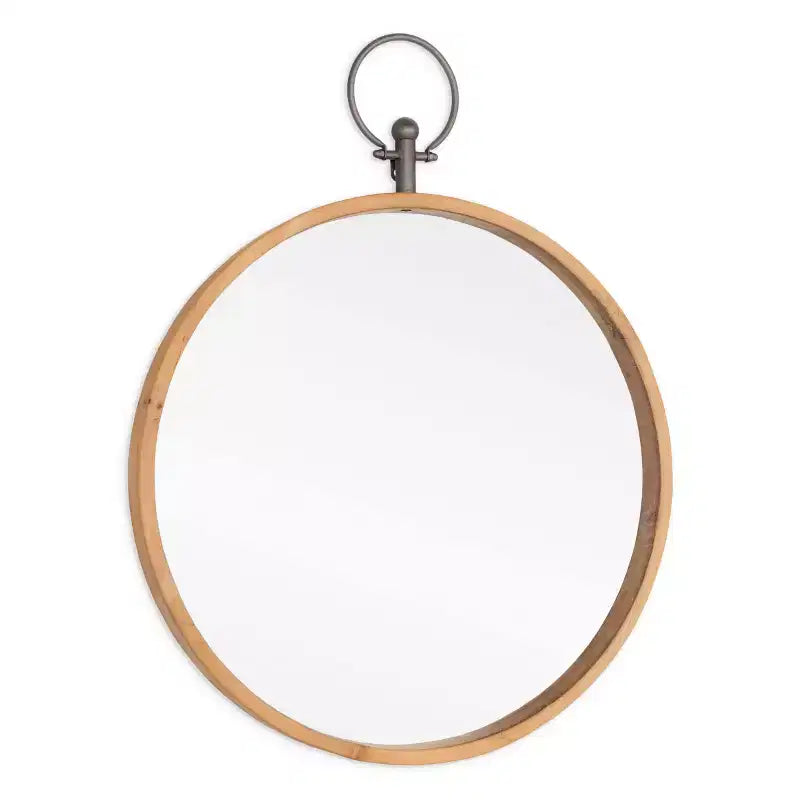 HomeRoots 30 Bronze Round Metal Framed Accent Mirror