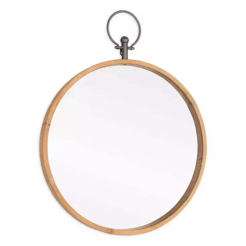 HomeRoots 30 Bronze Round Metal Framed Accent Mirror