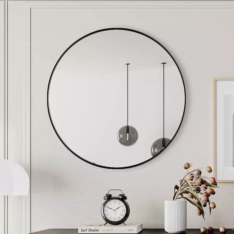 Okak 28/36/39/42/48IN Modern Round Mirror with Metal Frame, Large Bathroom Mirror, Vanity Mirror for Bathroom, Living Room, Bedroom, Wall Decor