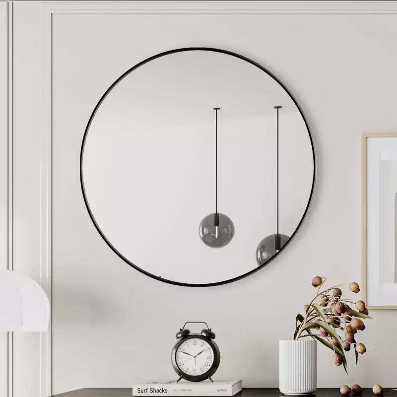 Okak 28/36/39/42/48IN Modern Round Mirror with Metal Frame, Large Bathroom Mirror, Vanity Mirror for Bathroom, Living Room, Bedroom, Wall Decor
