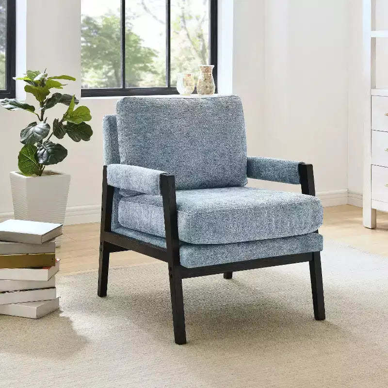 Vatros Mid-Century Modern Chenille Upholstered Accent Armchair