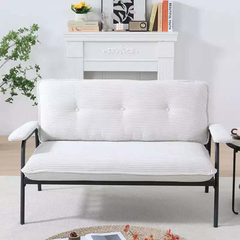 MAYEERTY 53 Inch Beige Sofa Easily Handing Various Scenarios for Small Apartment Living Room Bedroom