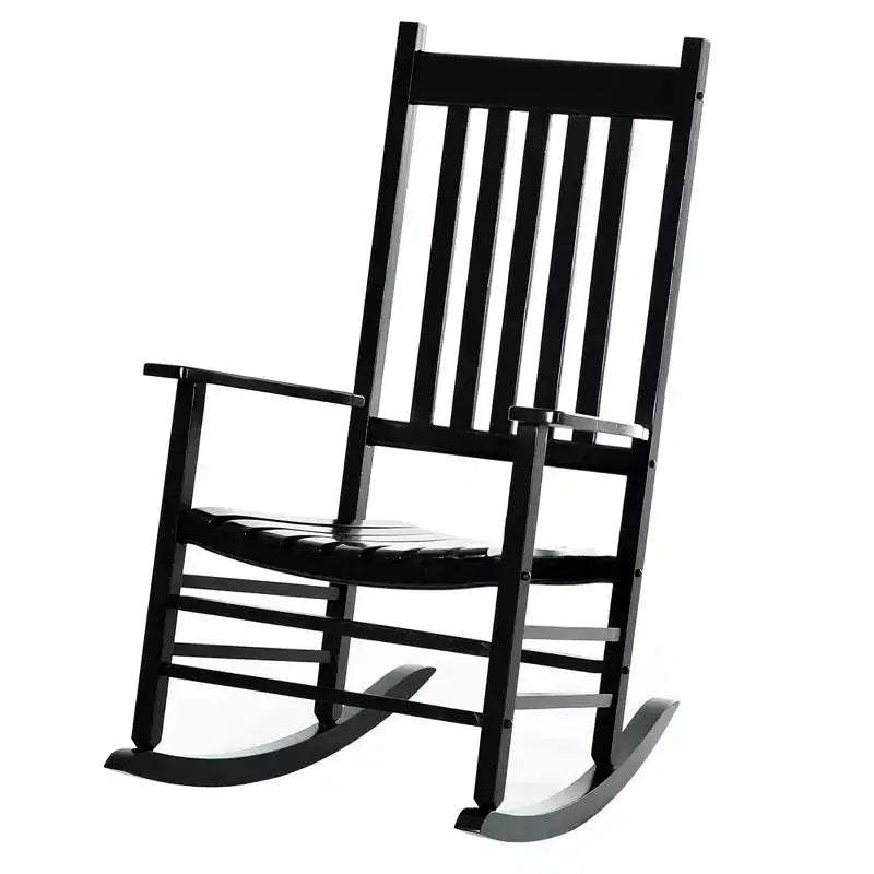 Wooden Outdoor Rocking Chair with Armrests, High Back for Garden, Patio, Balcony, Porch