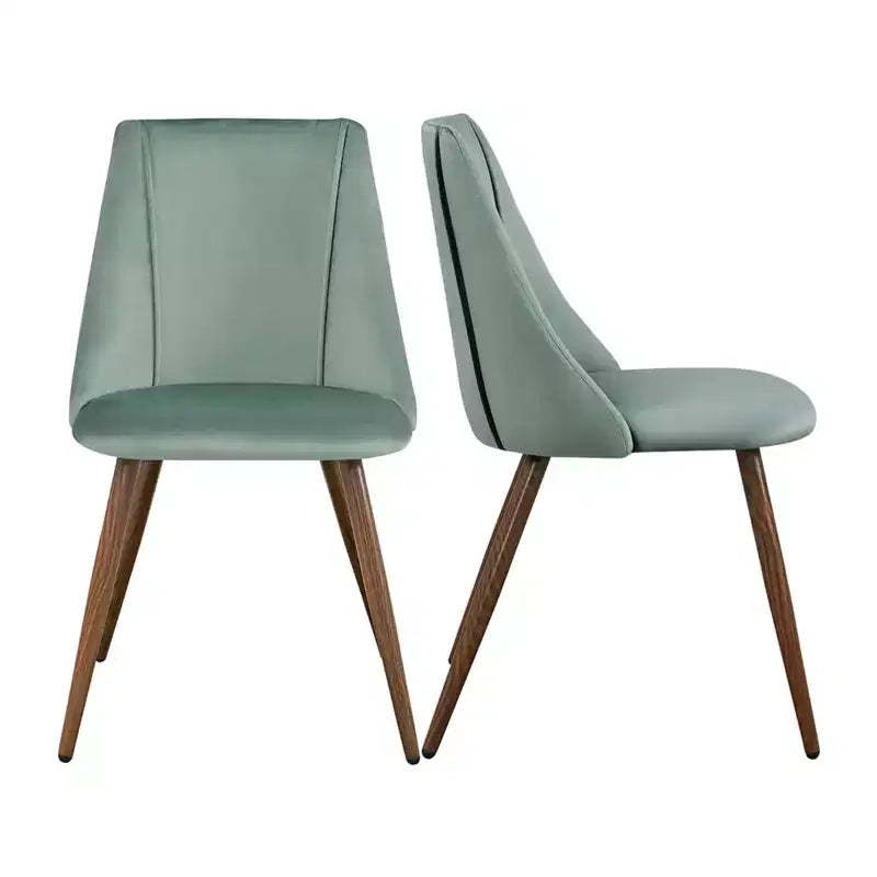 FurnitureR Dining Chairs Set of 2, Modern Velvet Accent Chairs with Large Soft Seat for Dining Room, Kitchen, Living Room, Bedroom, Green