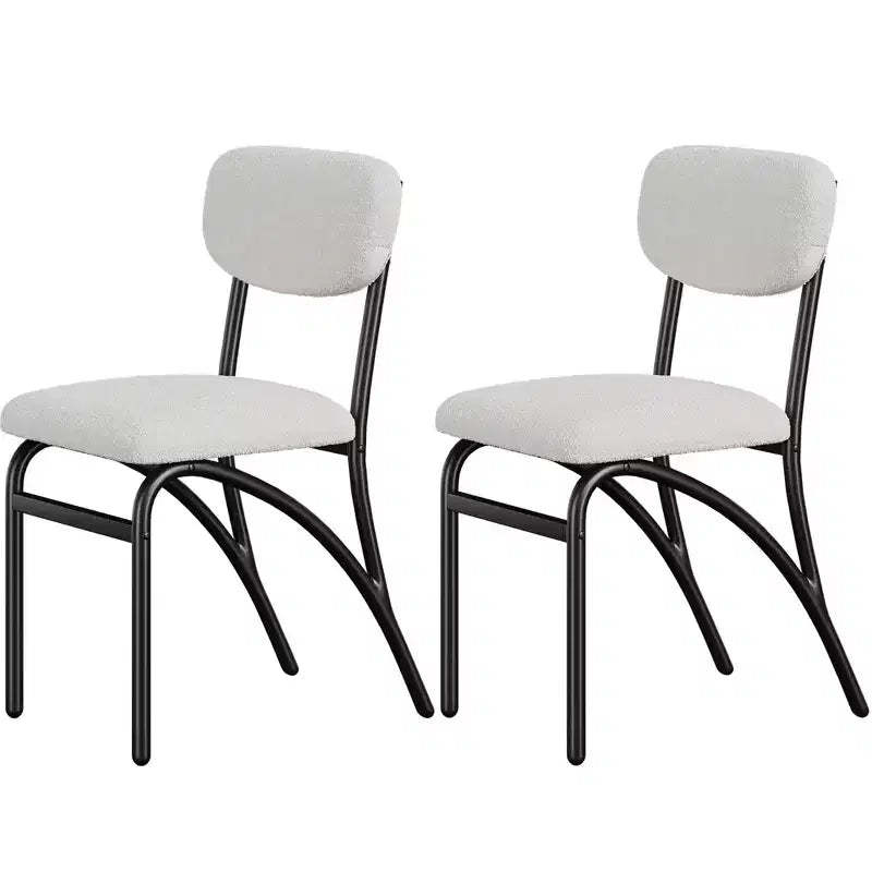 Upholstered Dining Chairs Set, Kitchen Chair with Padded Seat & Metal Legs, Comfy Armless Side Chairs for Living Dining Room Restaurant