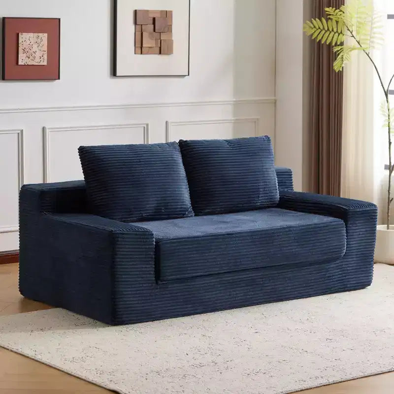 Okak Modern Convertible Modular Floor Sofa Futon Couch with Pillows,Comfy Deep Seat Sofa Couch for Living Room,Apartment