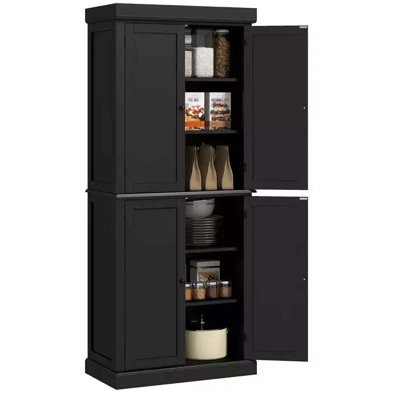 72 Kitchen Cabinet, Pantry Storage Cabinet with Doors and Shelves, Freestanding Food Pantry Cabinet
