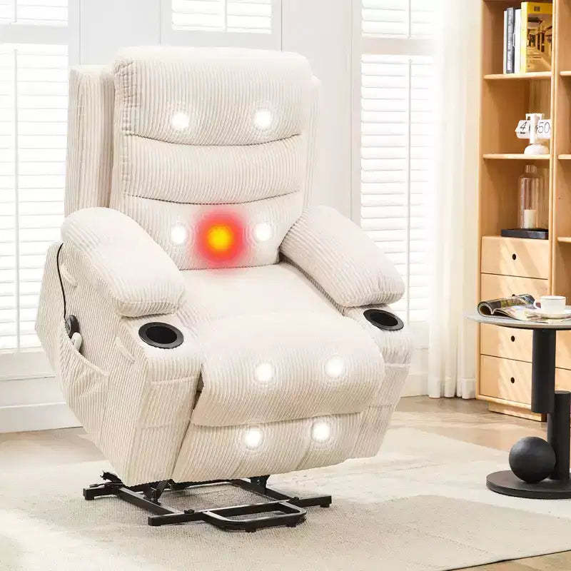 Power Lift Recliner Chair, Electric Recliners with Vibration Massage and Lumbar Heating, Electric Glider Reclining Single Sofa Chair
