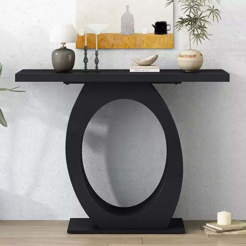 Okak Stylish Console Table with Egg-Shaped Base, Entryway Table with Durable Thick Tabletop, Accent Table for Entryway, Living Room